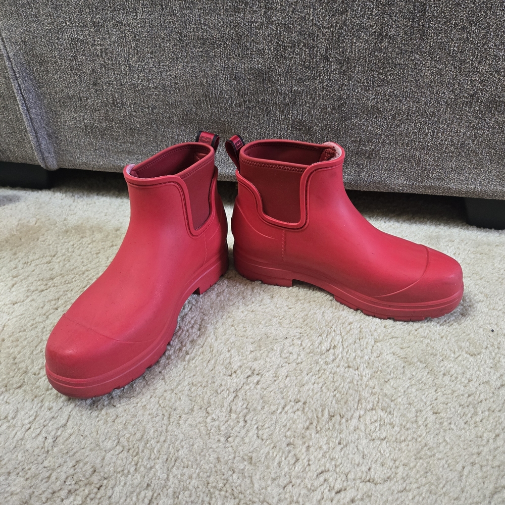 Red Ankle Rain Boots
